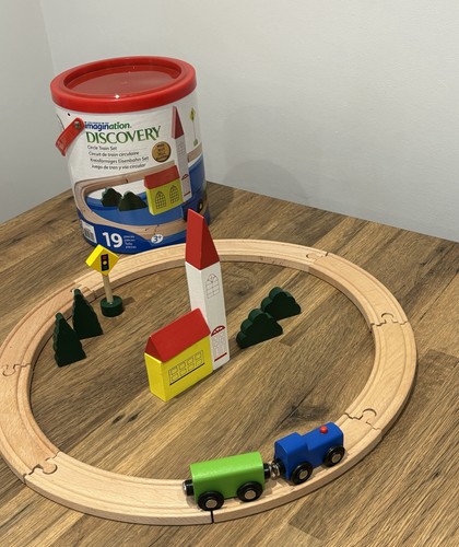 Wooden train set 19pc circle - train,